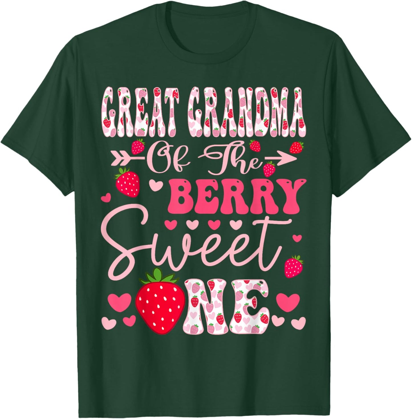 Great Grandma Of The Berry Sweet One Strawberry 1St Birthday T-Shirt - T-Shirt | Forest