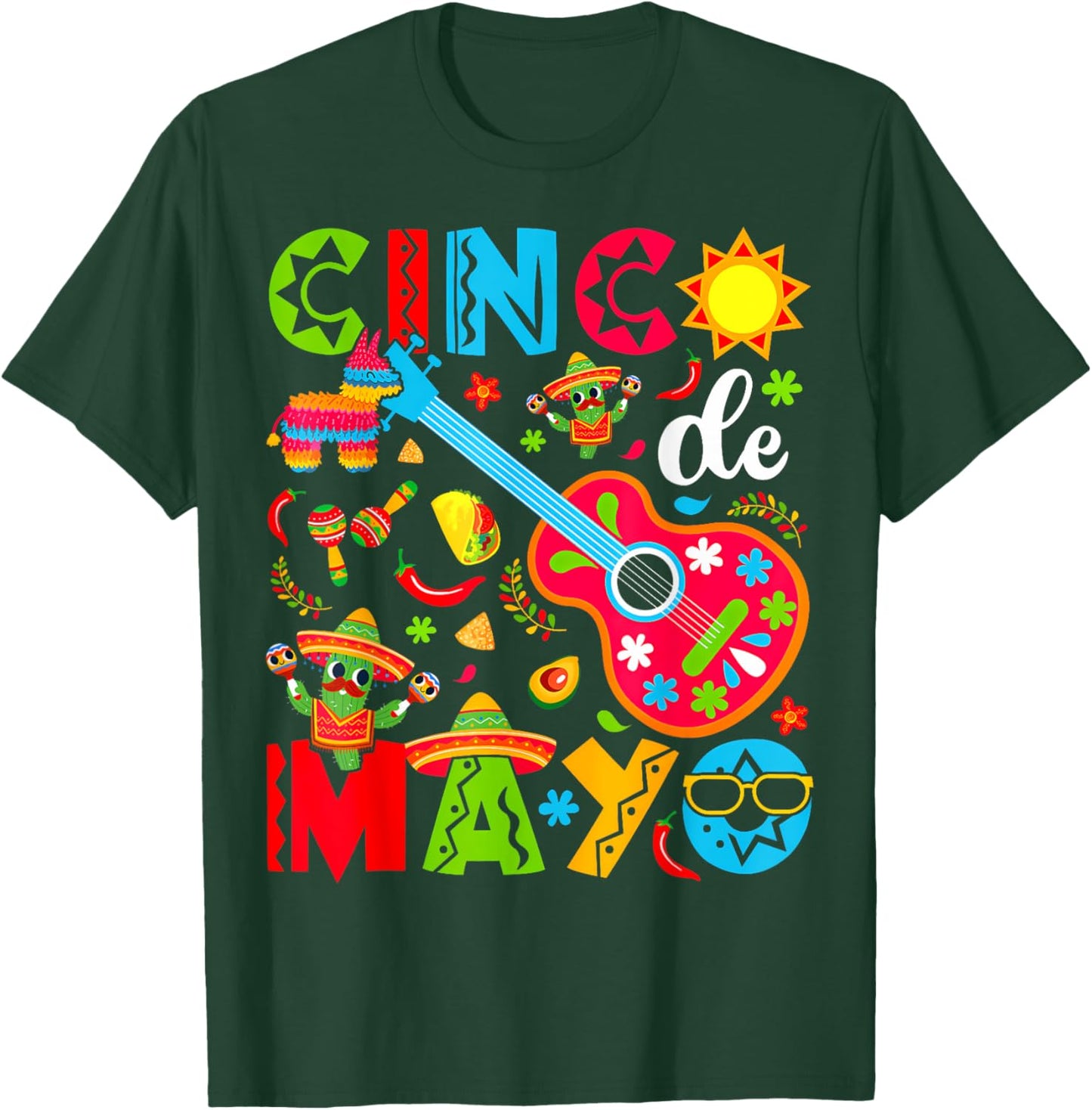Cinco De Mayo Mexican Fiesta 5 De Mayo Women Men Girls T-Shirt - T-Shirt | Forest
