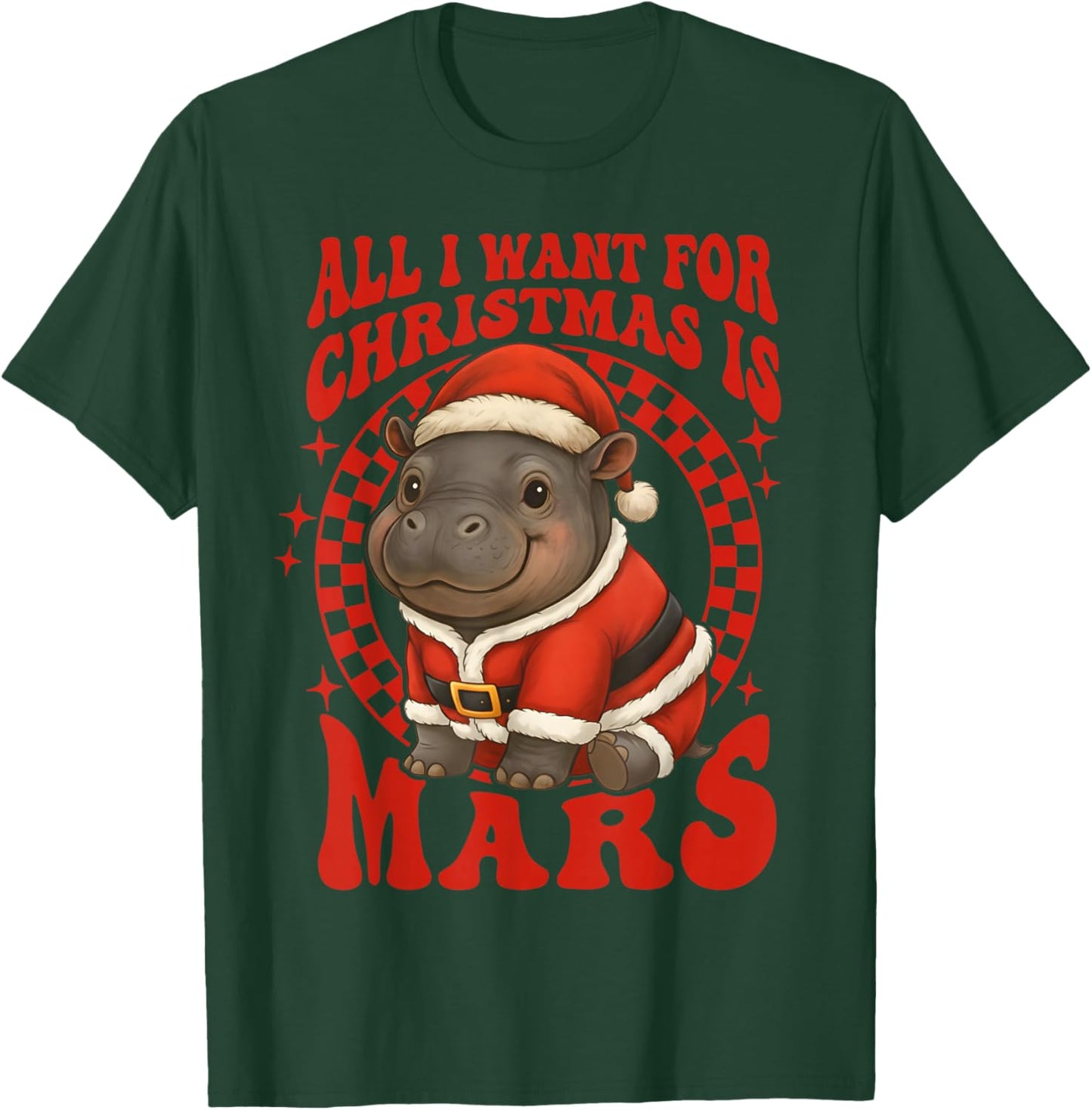 Mars The Hippo Christmas Baby Hippo Mars Viral Pygmy Hippo T-Shirt - T-Shirt | Forest
