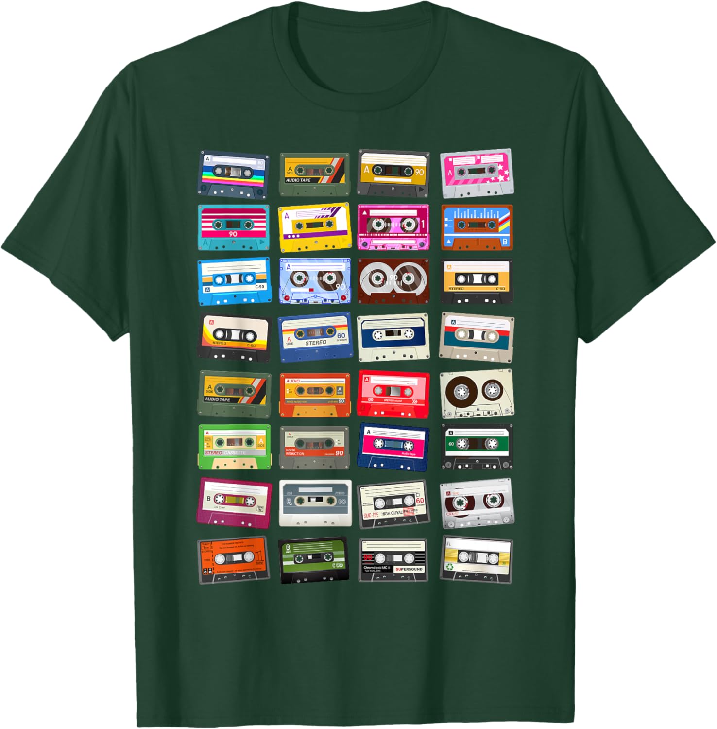 Cassette Audio Vintage 70s 80s 90s T-Shirt - T-Shirt | Forest