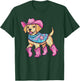 Cute Dog In Pink Cowboy Hat Boots Western Cowgirl Dog Lover T-Shirt - T-Shirt | Forest