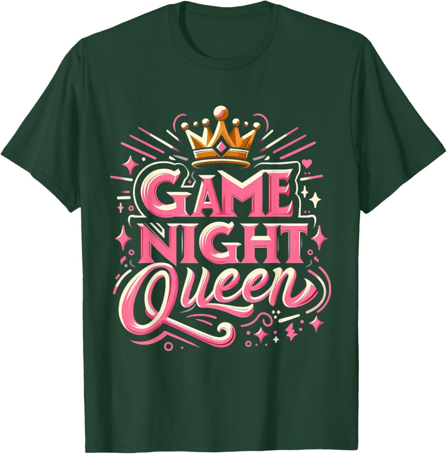 Game Night Queen Boardgame Lover Board Game Player T-Shirt - T-Shirt | Forest