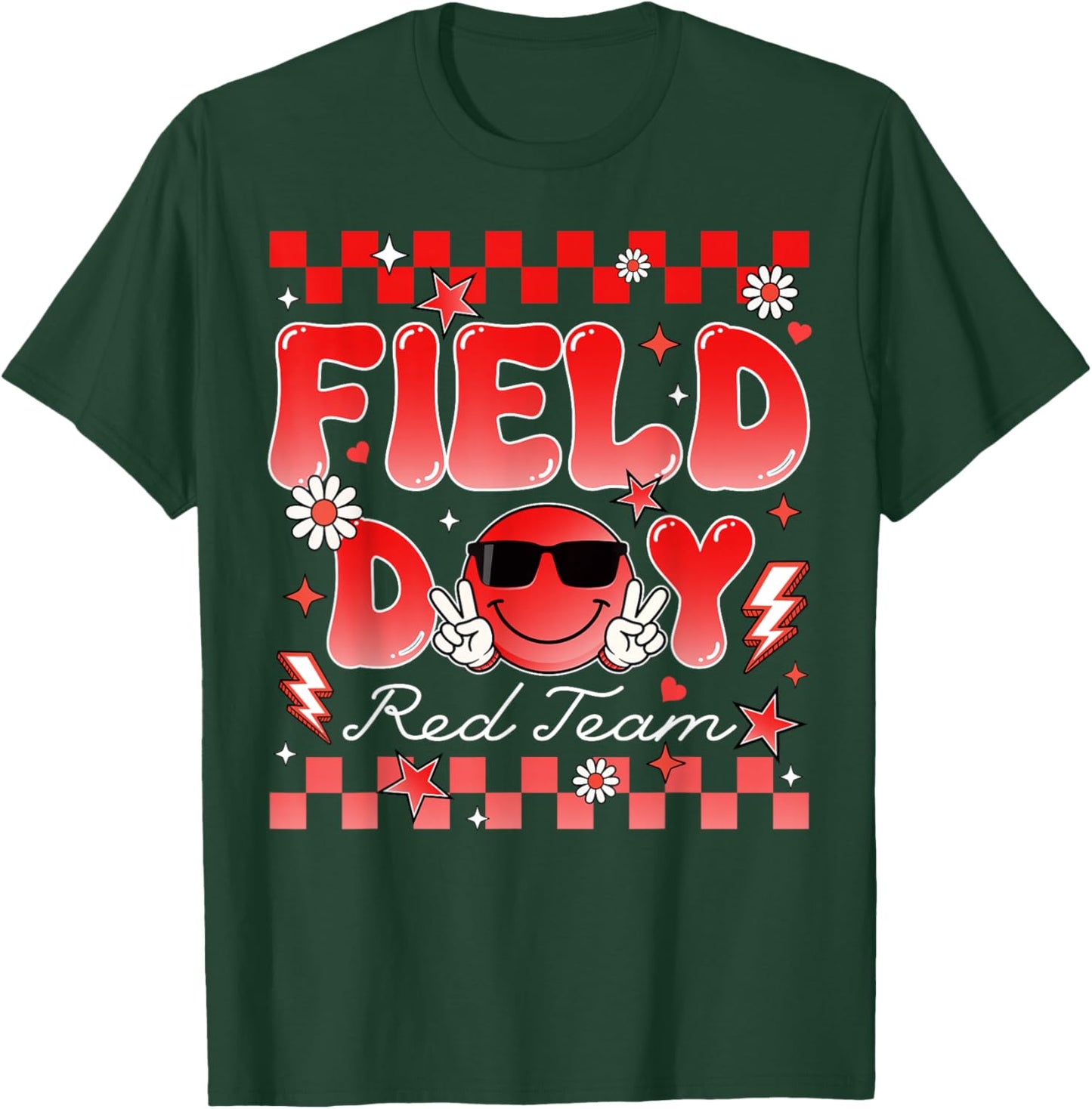 Kids Red Team Field Day Fun Day 2026 Teachers Students T-Shirt - T-Shirt | Forest