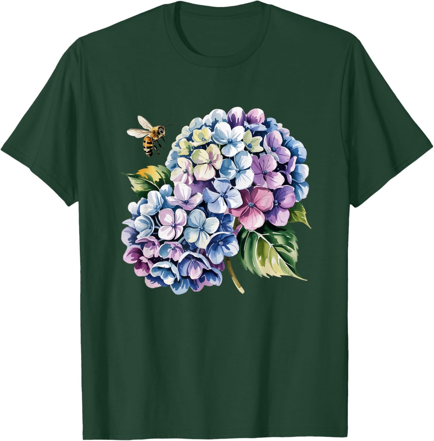 Blue Hydrangea Bouquet Design Flower Lovers and Hydrangea T-Shirt - T-Shirt | Forest