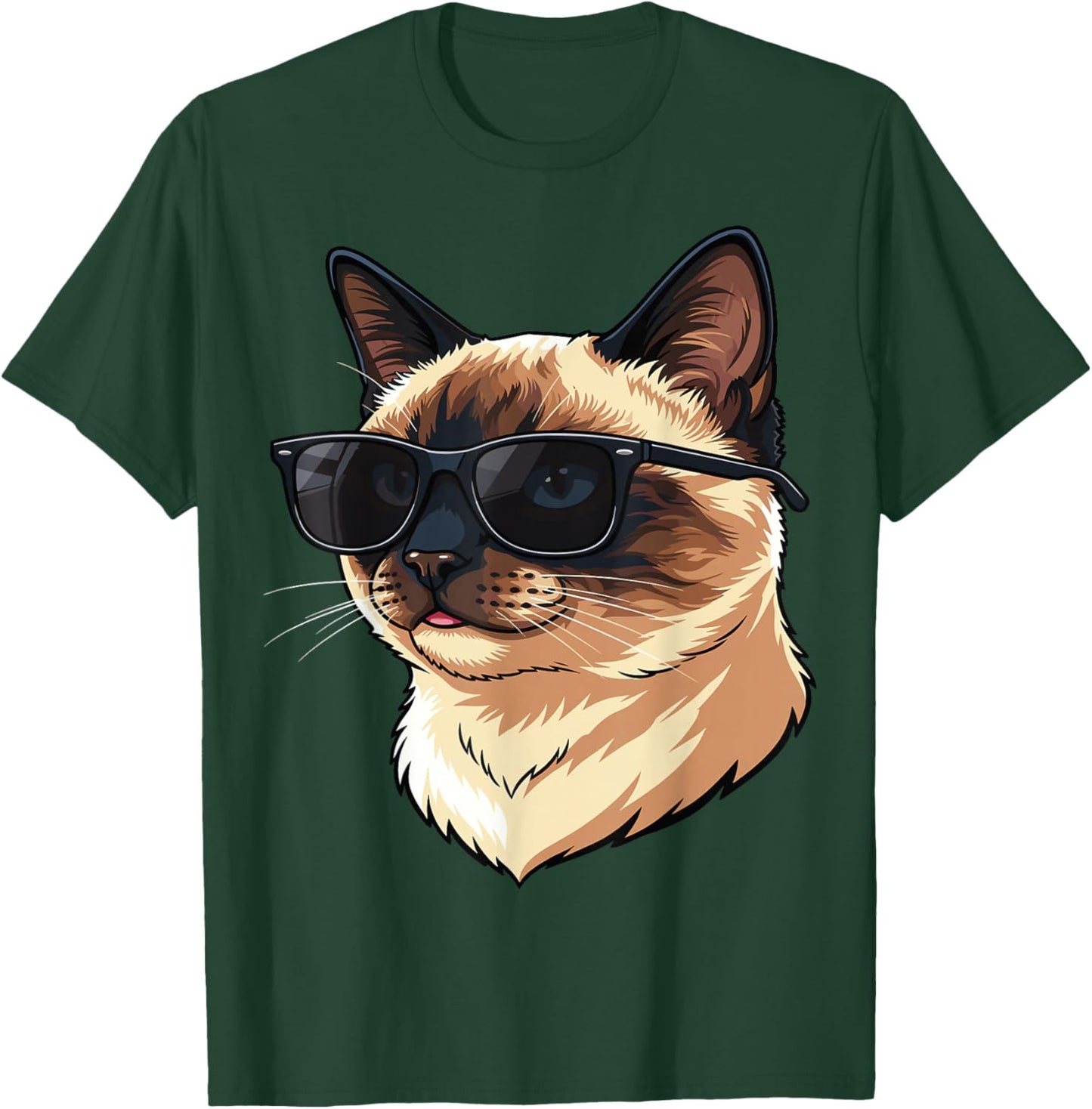 Cool Siamese Cat Wearing Sunglasses Funny Cats Lover Pets T-Shirt - T-Shirt | Forest
