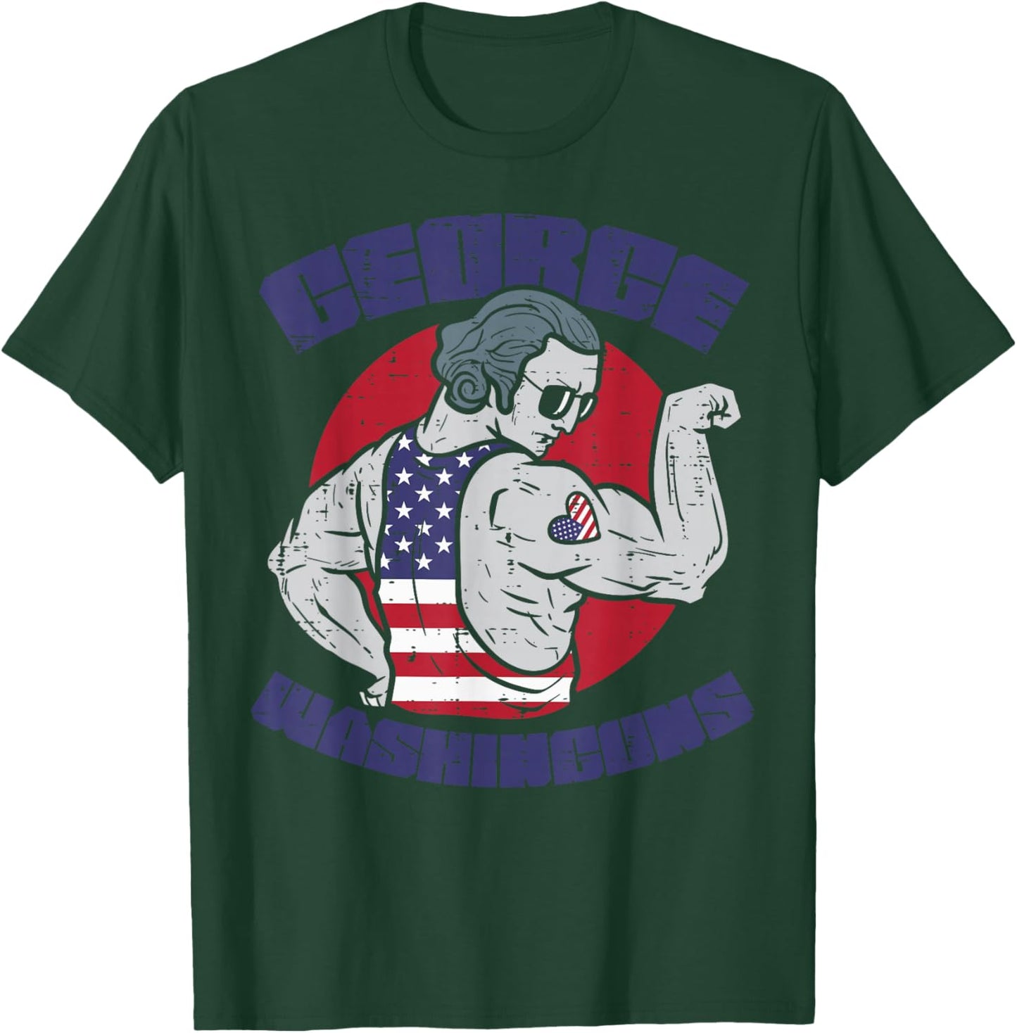 4th July George Washinguns Washington Workout Patriot Men T-Shirt - T-Shirt | Forest