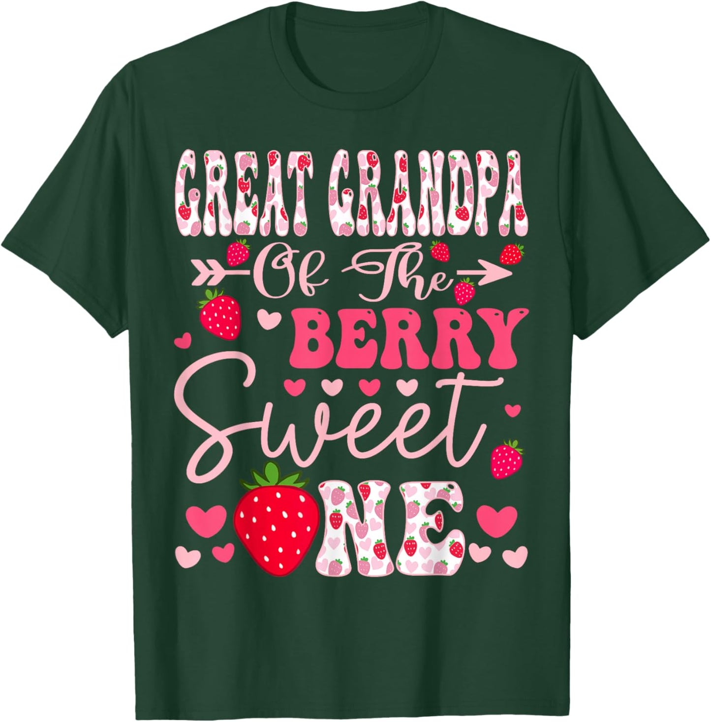 Great Grandpa Of The Berry Sweet One Strawberry 1St Birthday T-Shirt - T-Shirt | Forest