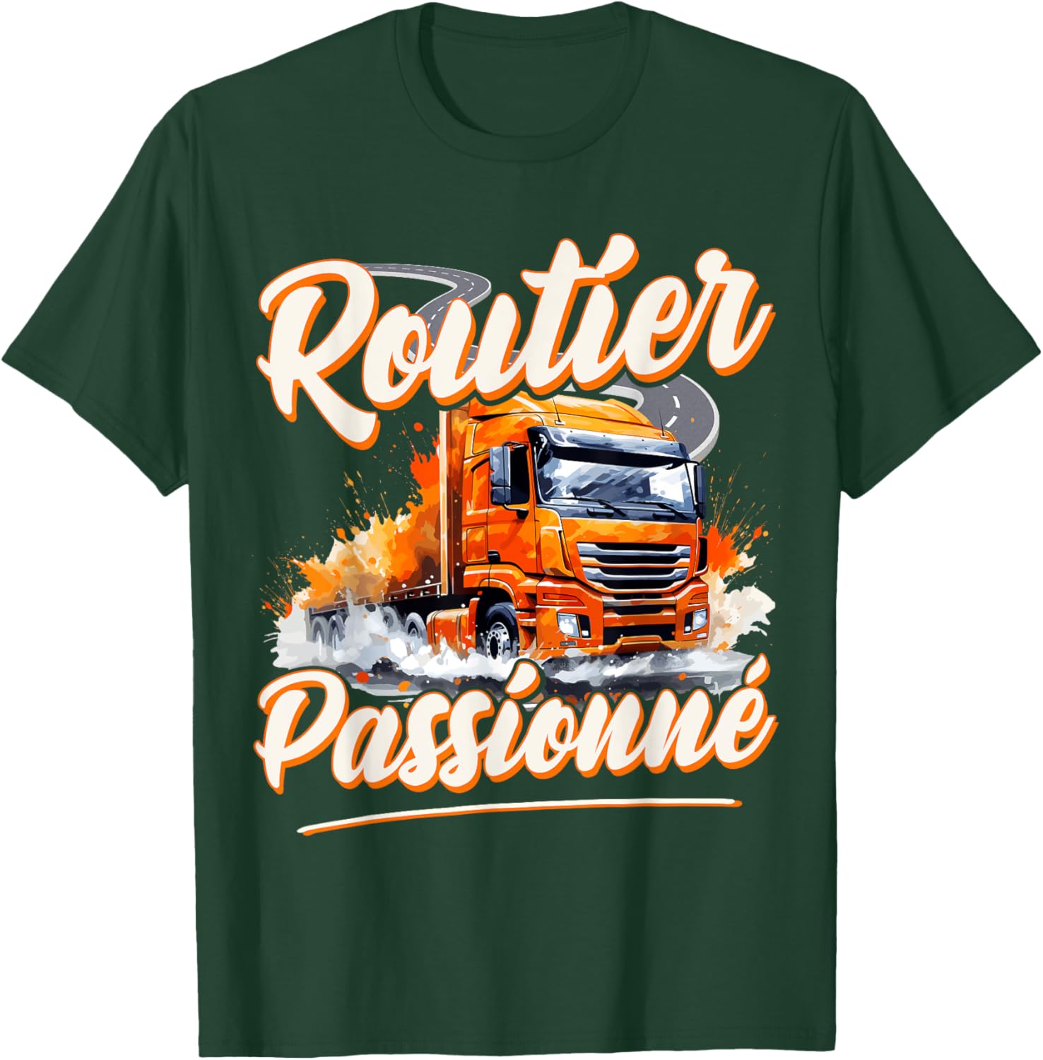 Road Truck Gift Man Driver Heavyweight Passionate , Black, S T-Shirt - T-Shirt | Forest