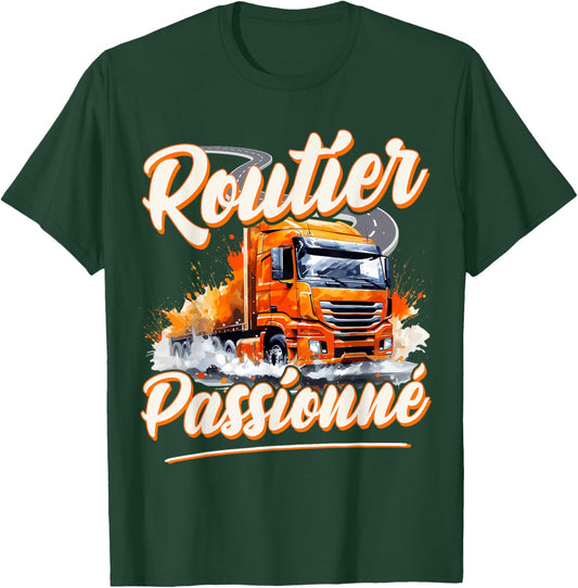 Road Truck Gift Man Driver Heavyweight Passionate , Black, S T-Shirt - T-Shirt | Forest