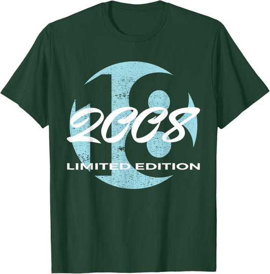 18th Birthday Girl Boy 18 Years 2008 Funny Gift T-Shirt - T-Shirt | Forest