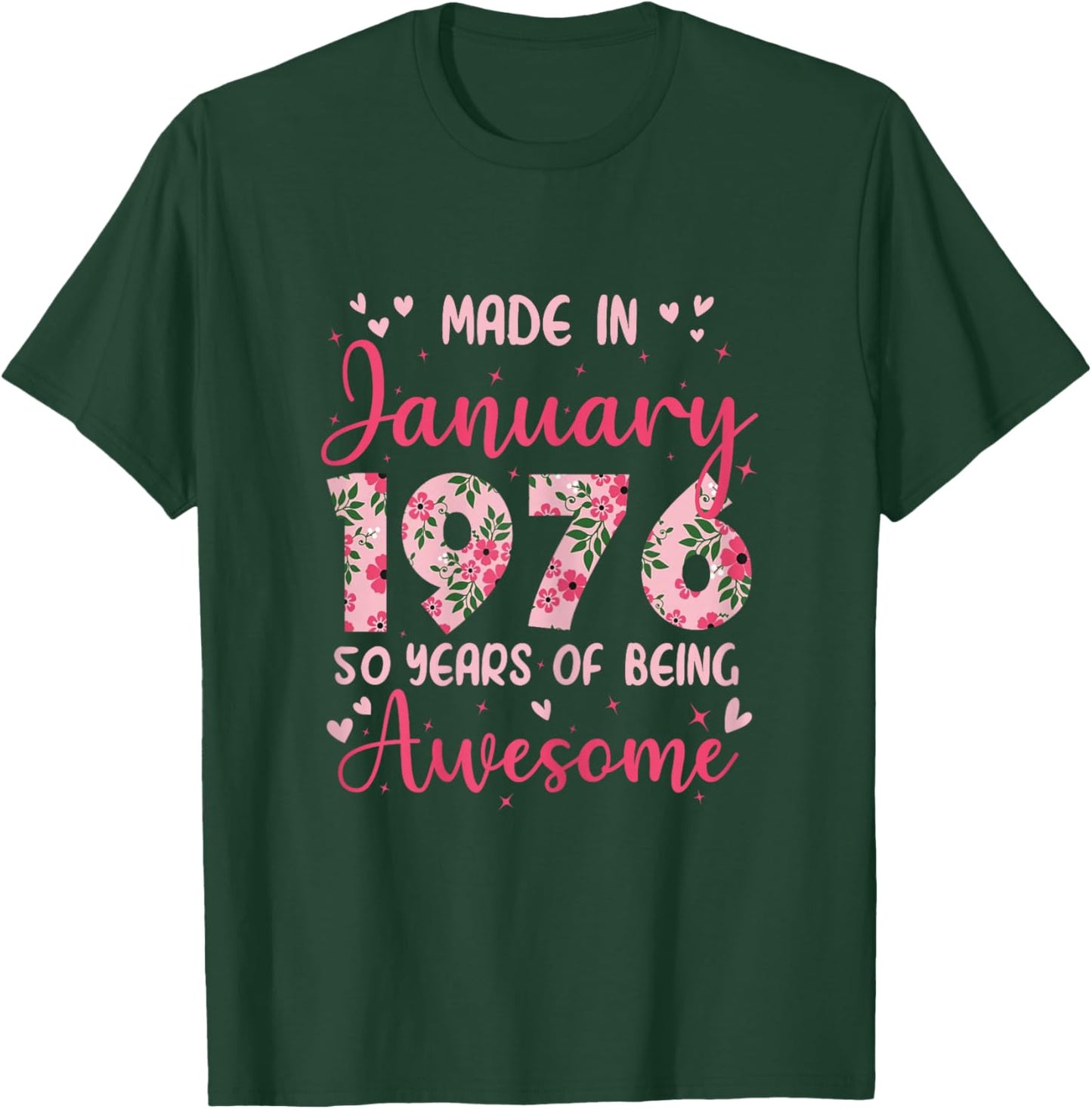 January 1976 Cool 50th Birthday Gift T-Shirt - T-Shirt | Forest