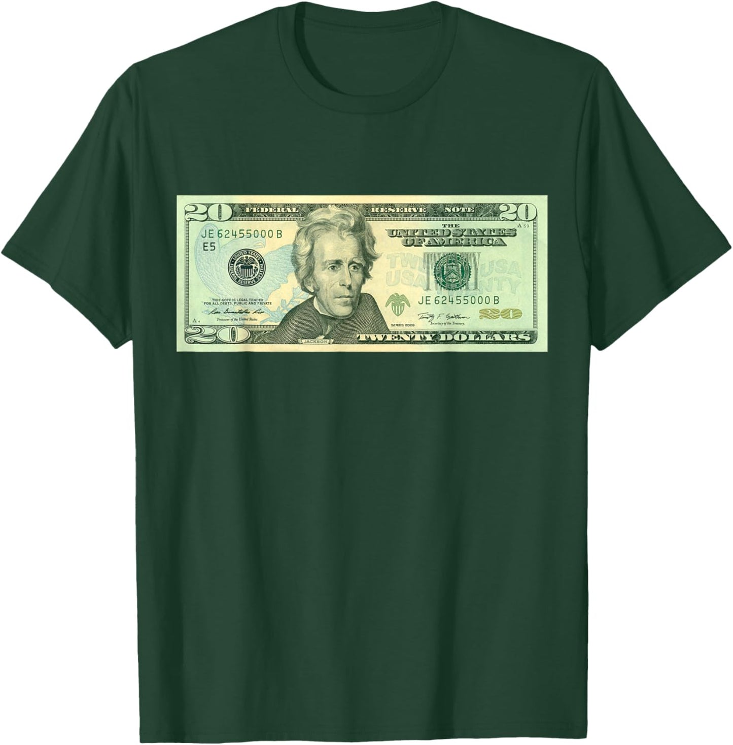 Official $20 Dollar Bill Vintage Money Design Cash Currency T-Shirt - T-Shirt | Forest