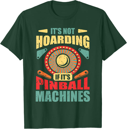 Funny Vintage Pinball Gamer Flipper Flipping Ball Lover Gag , Small, Black T-Shirt - T-Shirt | Forest