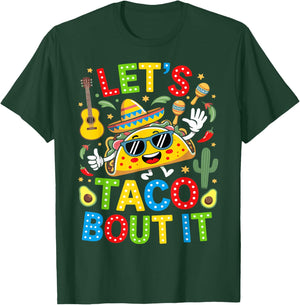 Let's Taco Bout It Funny Mexican Tacos Cinco De Mayo Boys T-Shirt - T-Shirt | Forest