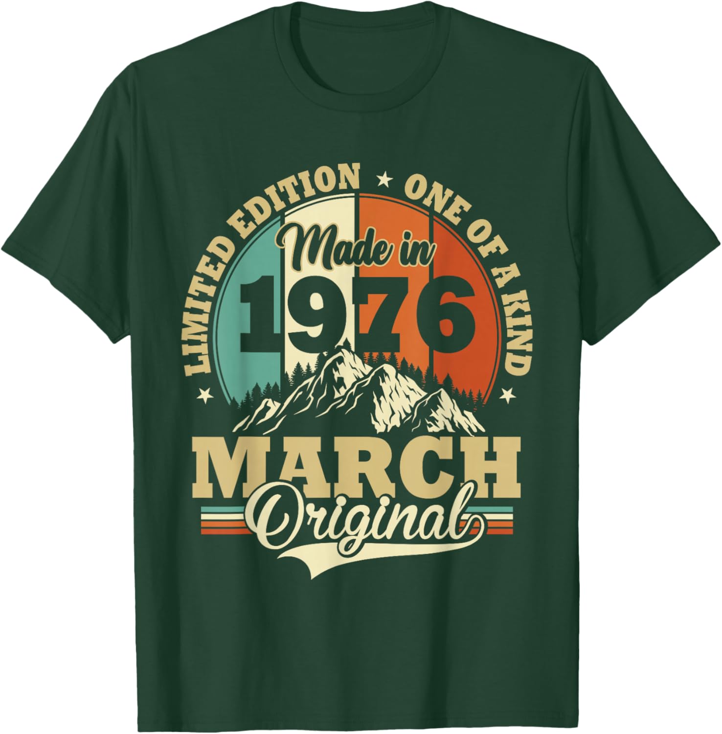 Vintage March 1976 Humor Gift Birthday 50 Years T-Shirt - T-Shirt | Forest