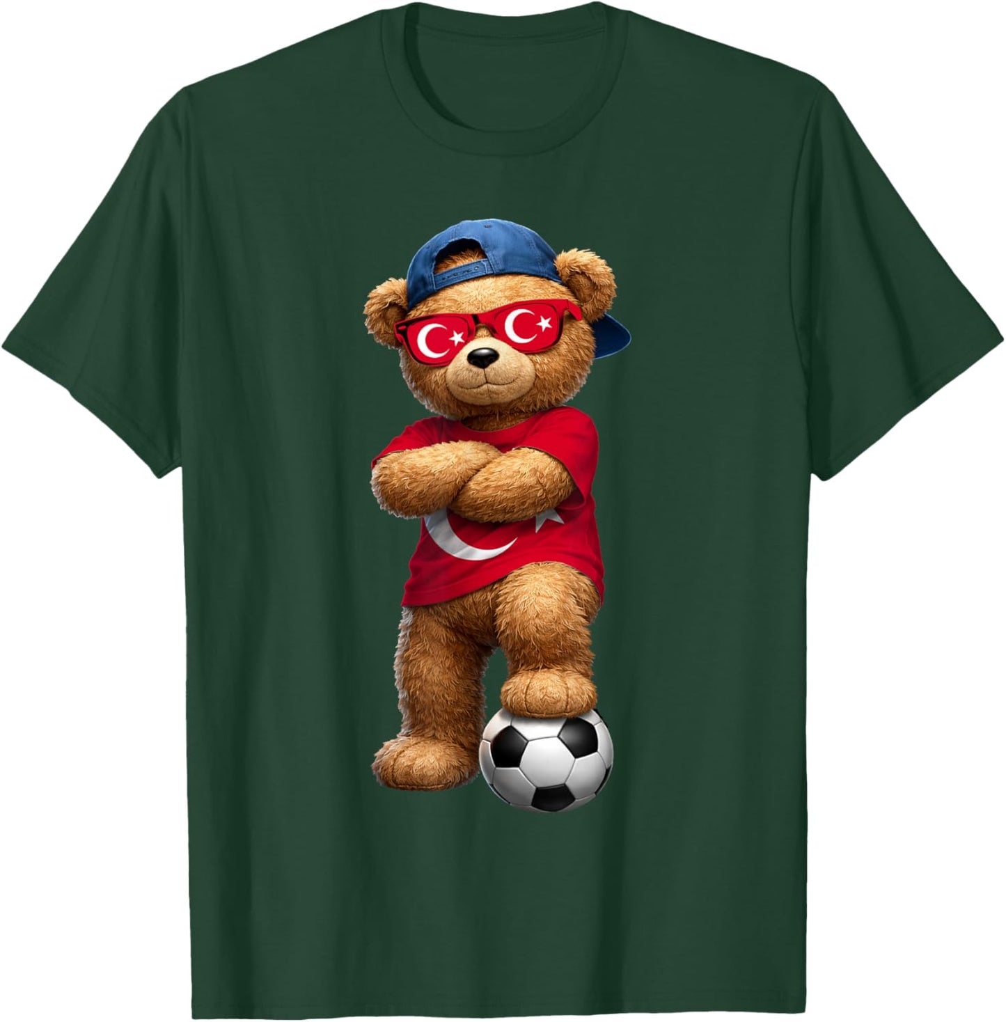 Turkish Flag Teddy Player Sports Outfit for Turkey T-Shirt - T-Shirt | Forest