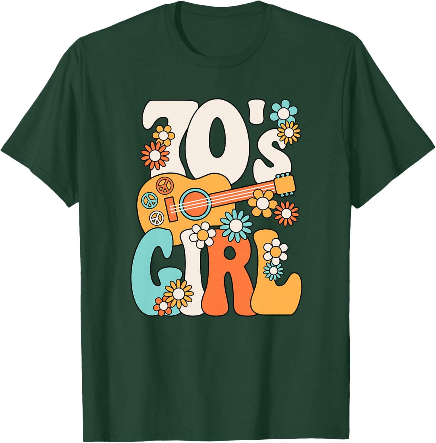Jolie Tenue Hippie rétro années 70 pour Femmes et Filles Haut de Gamme T-Shirt - T-Shirt | Forest