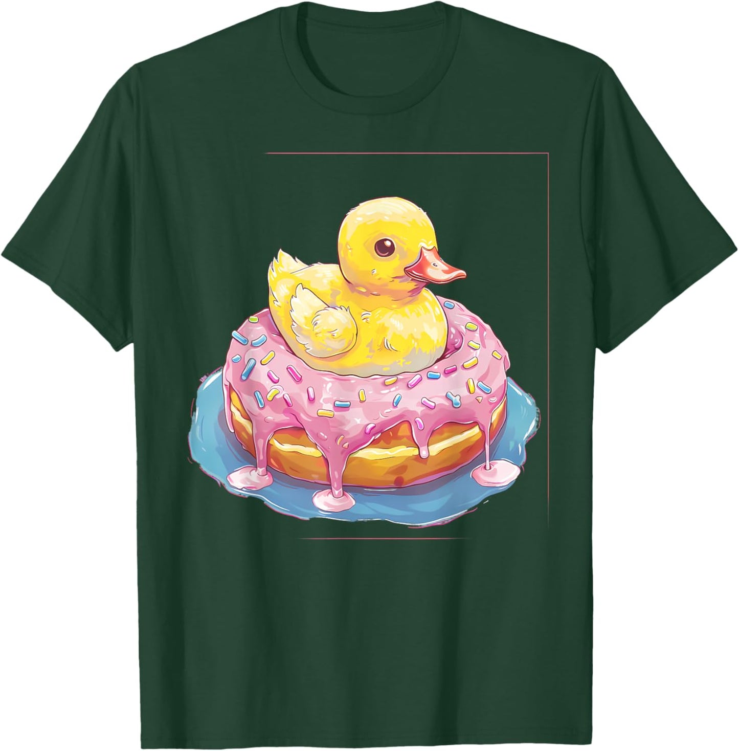 Rubber Duck Donut Drawing Rubber Duckie Rubber Duckling T-Shirt - T-Shirt | Forest