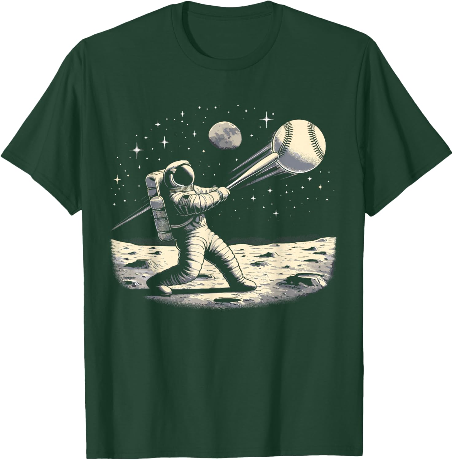 Astronaut Baseball Funny Space Baseball T-Shirt - T-Shirt | Forest