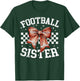 Coquette Bow American Football Sister Thanksgiving Autumn T-Shirt - T-Shirt | Forest
