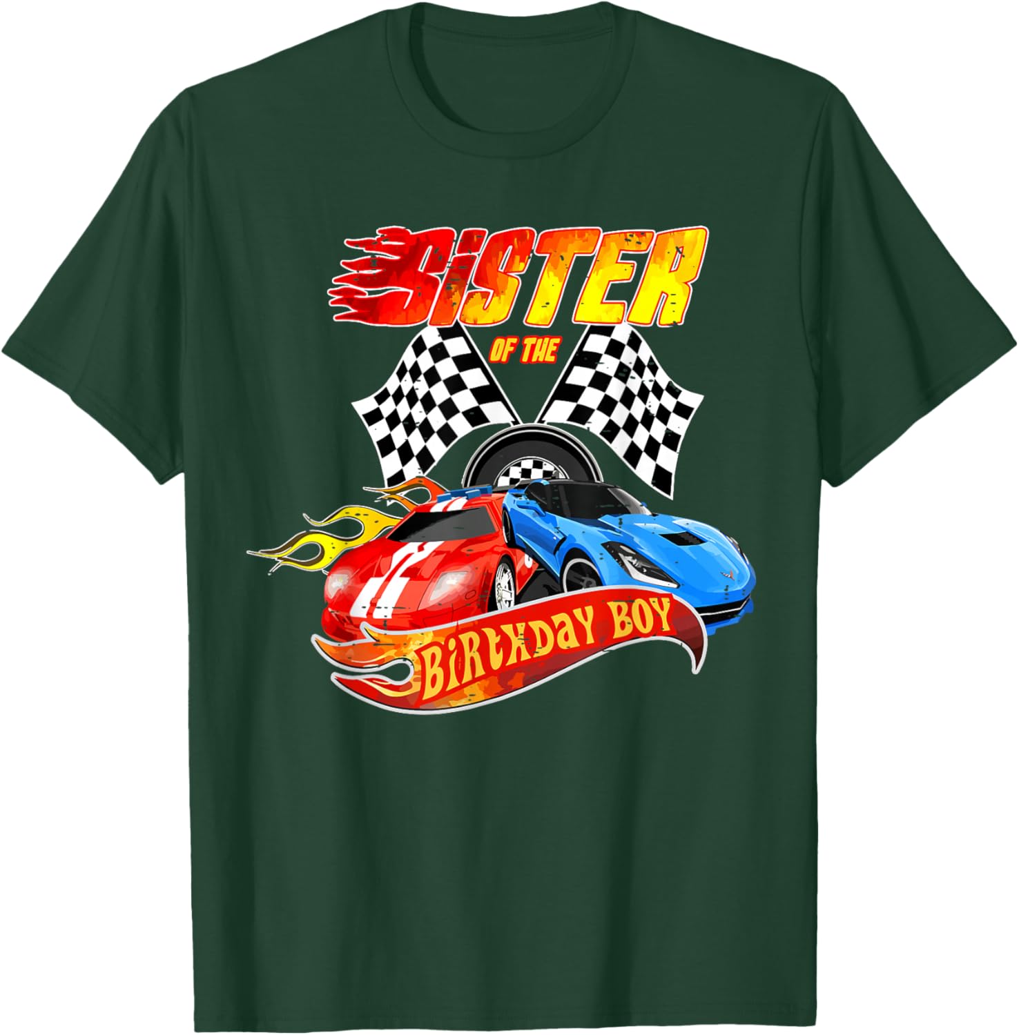 Sister Of The Birthday Boy Race Car Birthday Party Racing T-Shirt - T-Shirt | Forest