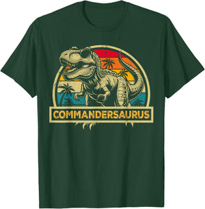 Commandersaurus Dinosaur Commander Saurus Family Matching T-Shirt - T-Shirt | Forest