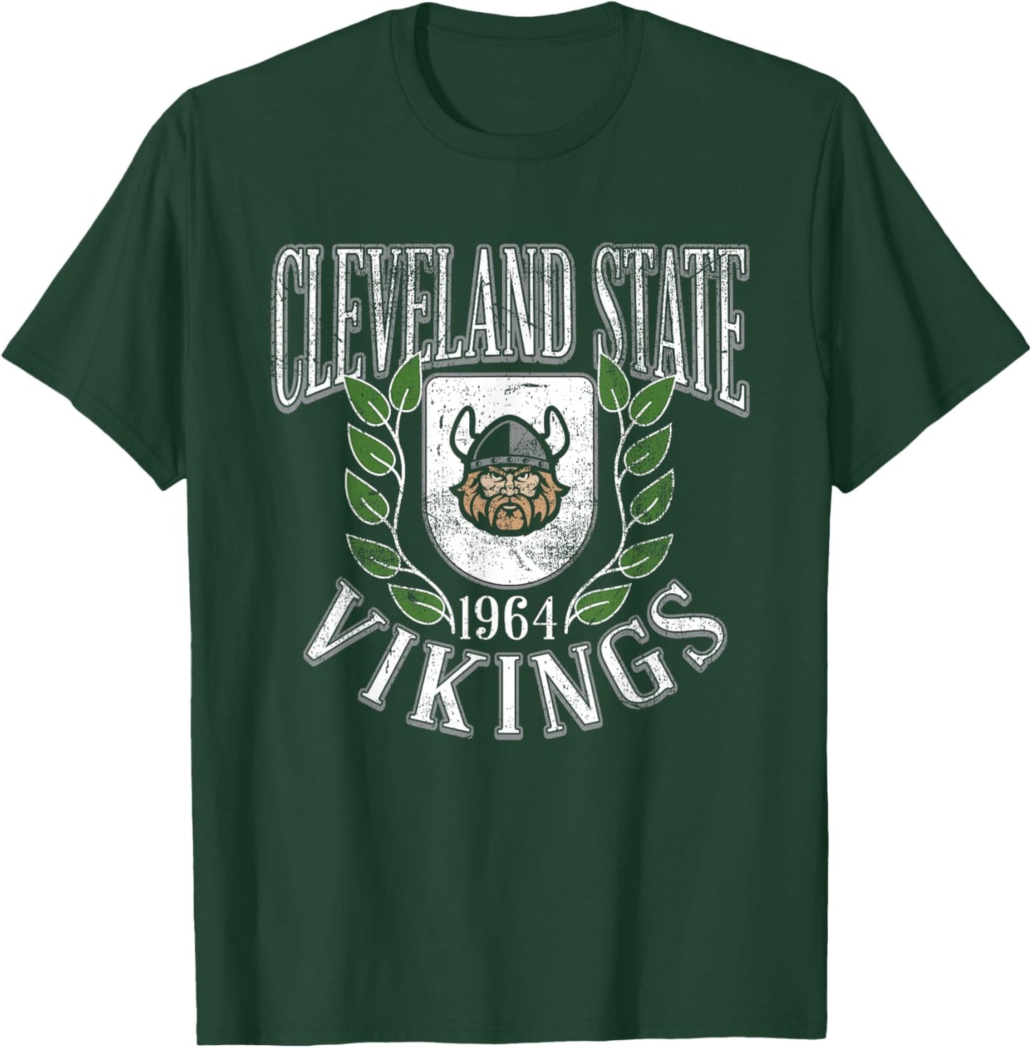 Cleveland State Vikings Retro Shield Black T-Shirt - T-Shirt | Forest
