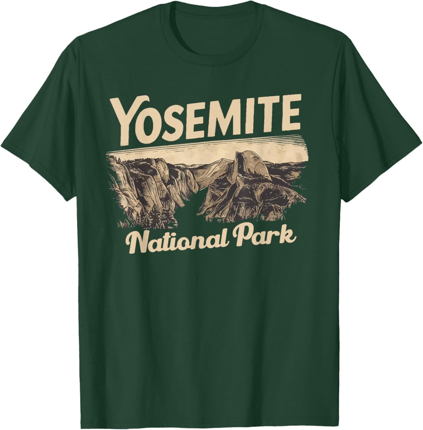 Yosemite National Park-Half Dome California Travel Souvenir T-Shirt - T-Shirt | Forest