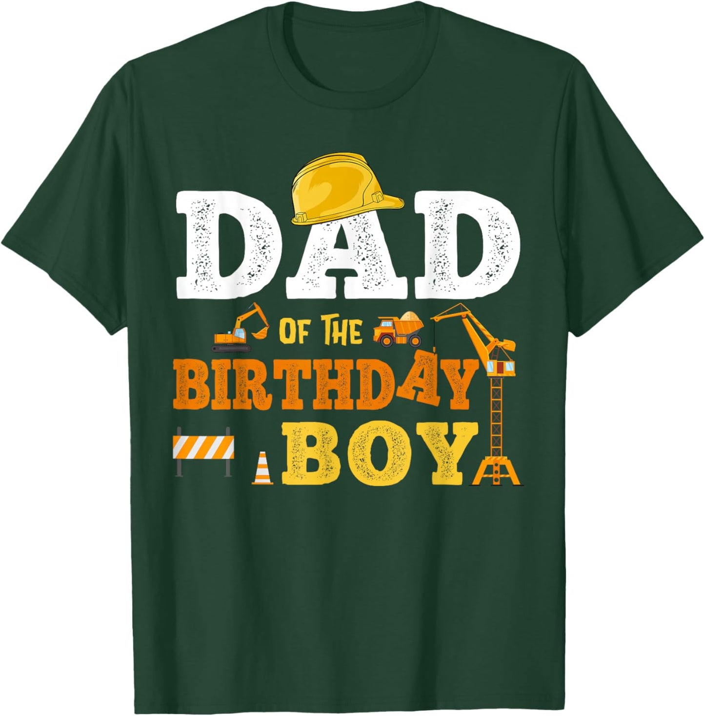 Dad Mom Of The Birthday Boy Kid Construction Matching Family T-Shirt - T-Shirt | Forest