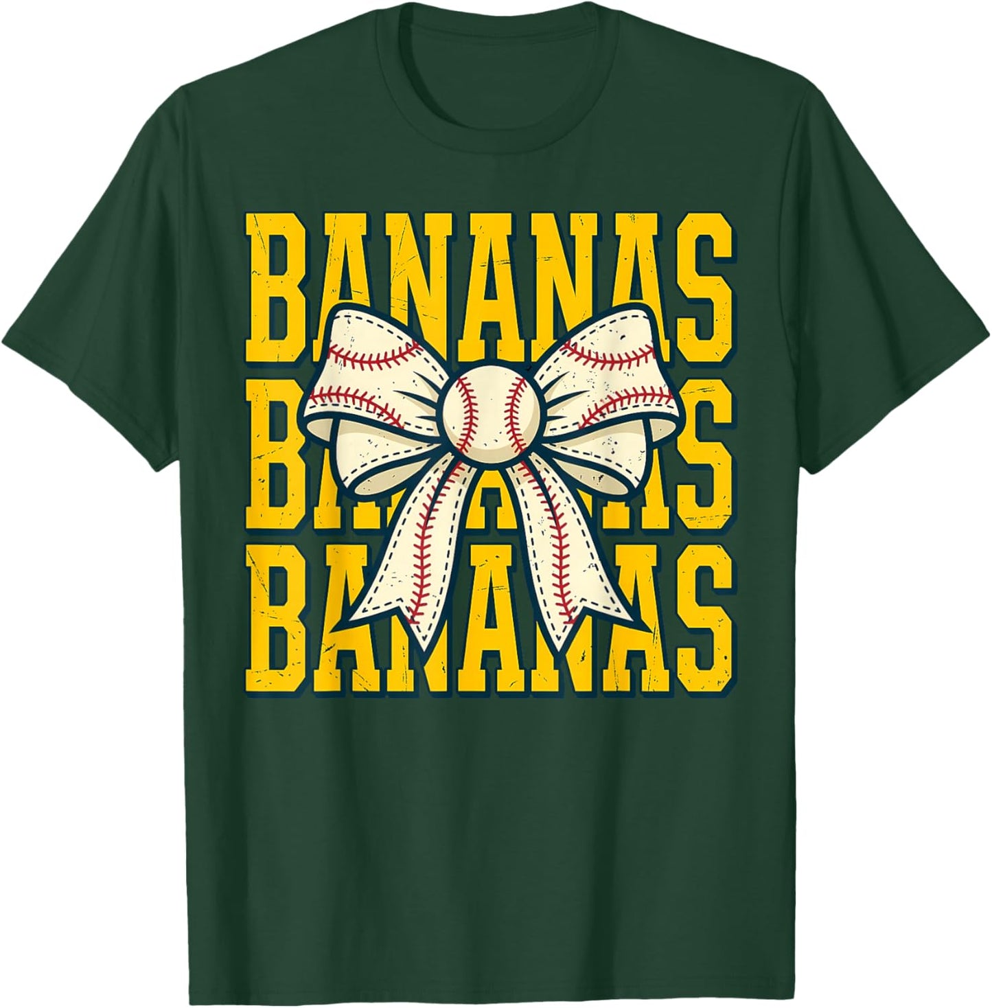 Banana Bow Ribbon Fruit Women Girls Kids T-Shirt - T-Shirt | Forest