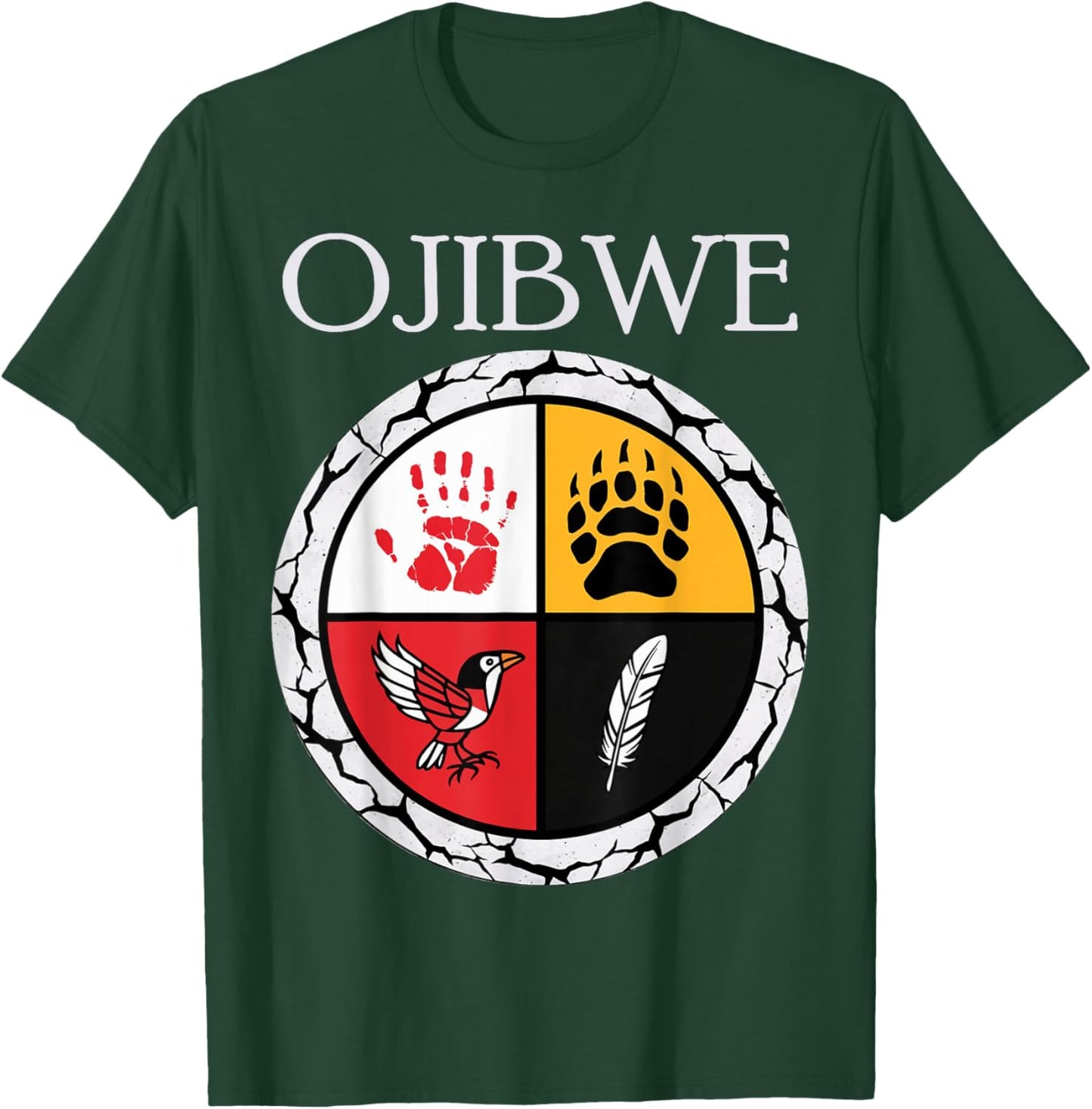 Ojibwe Native American Medicine Wheel T-Shirt - T-Shirt | Forest