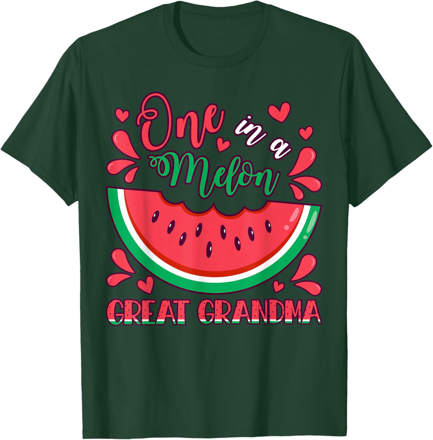 One in a Melon Great Grandma Birthday Party Matching Family T-Shirt - T-Shirt | Forest
