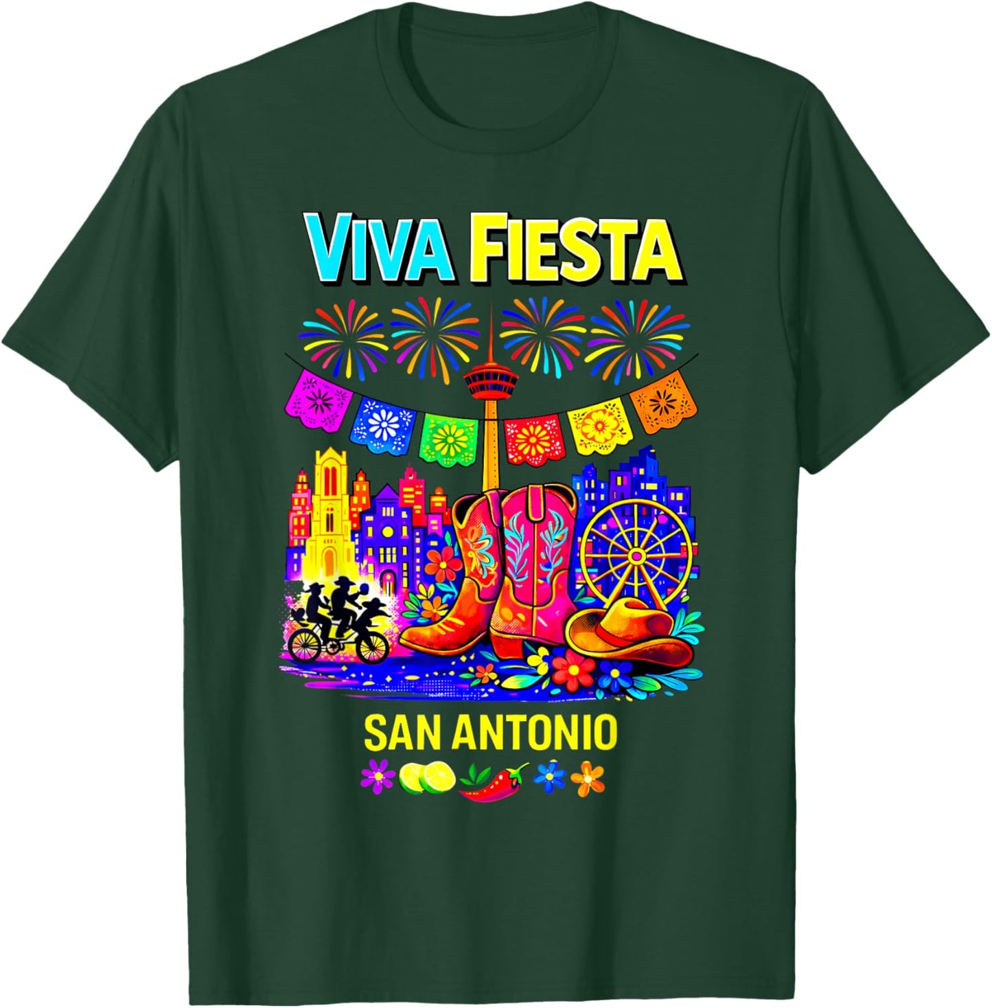 Viva Fiesta San Antonio Fiesta Festival Cinco de Mayo Party T-Shirt - T-Shirt | Forest