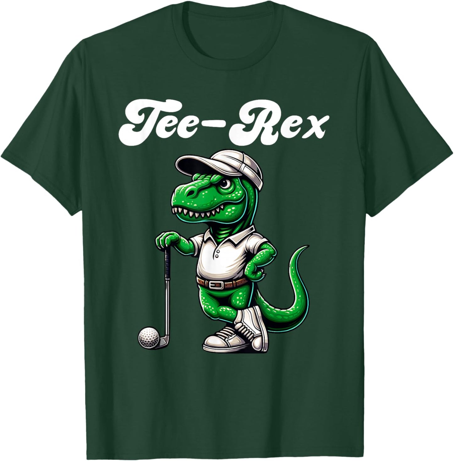Rex Golf T Rex Dinosaur Boys Men's Women's Kids Golfing T-Shirt - T-Shirt | Forest