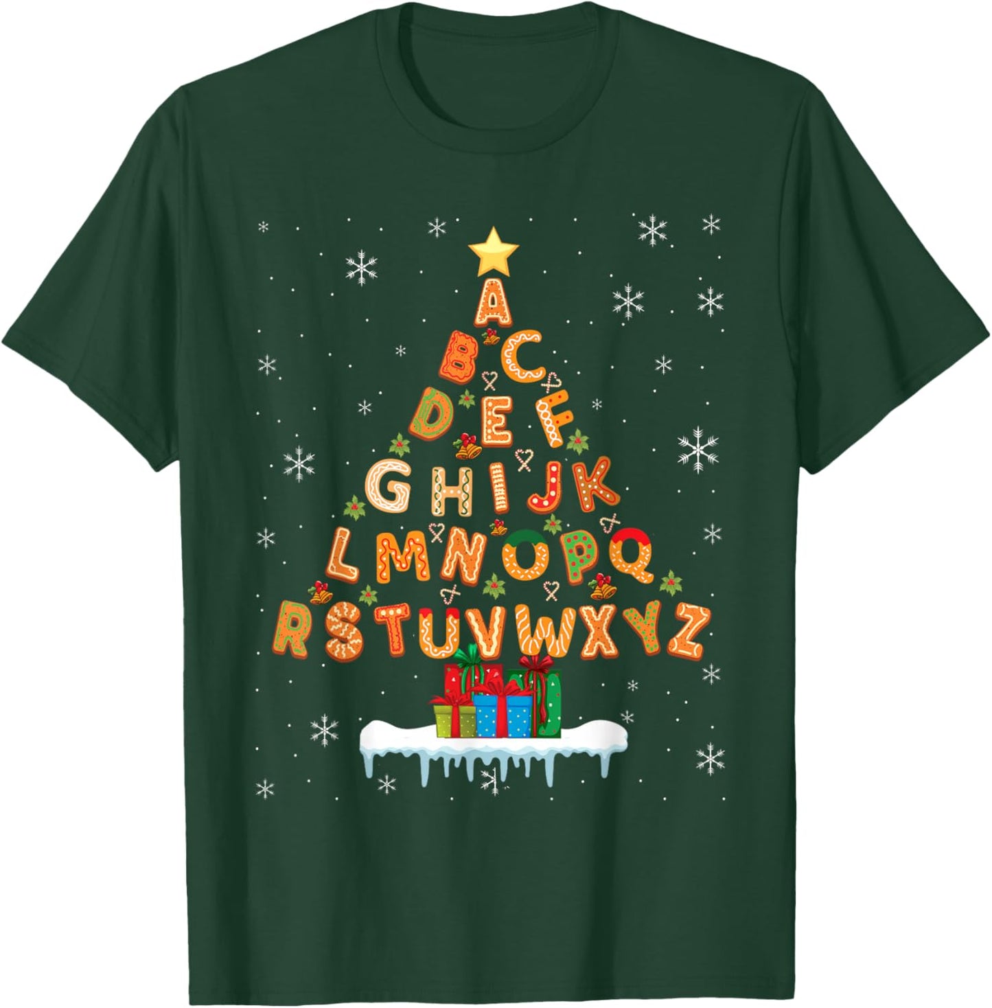 Funny Alphabet Christmas Tree for Teacher or Kids T-Shirt - T-Shirt | Forest