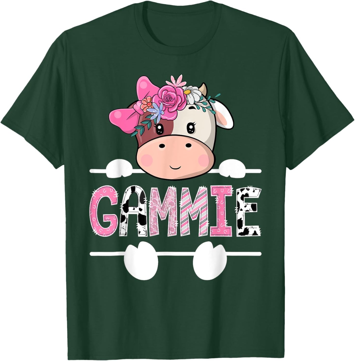 Gammie Of The Birthday Girl Pink Cute Cow Matching T-Shirt - T-Shirt | Forest
