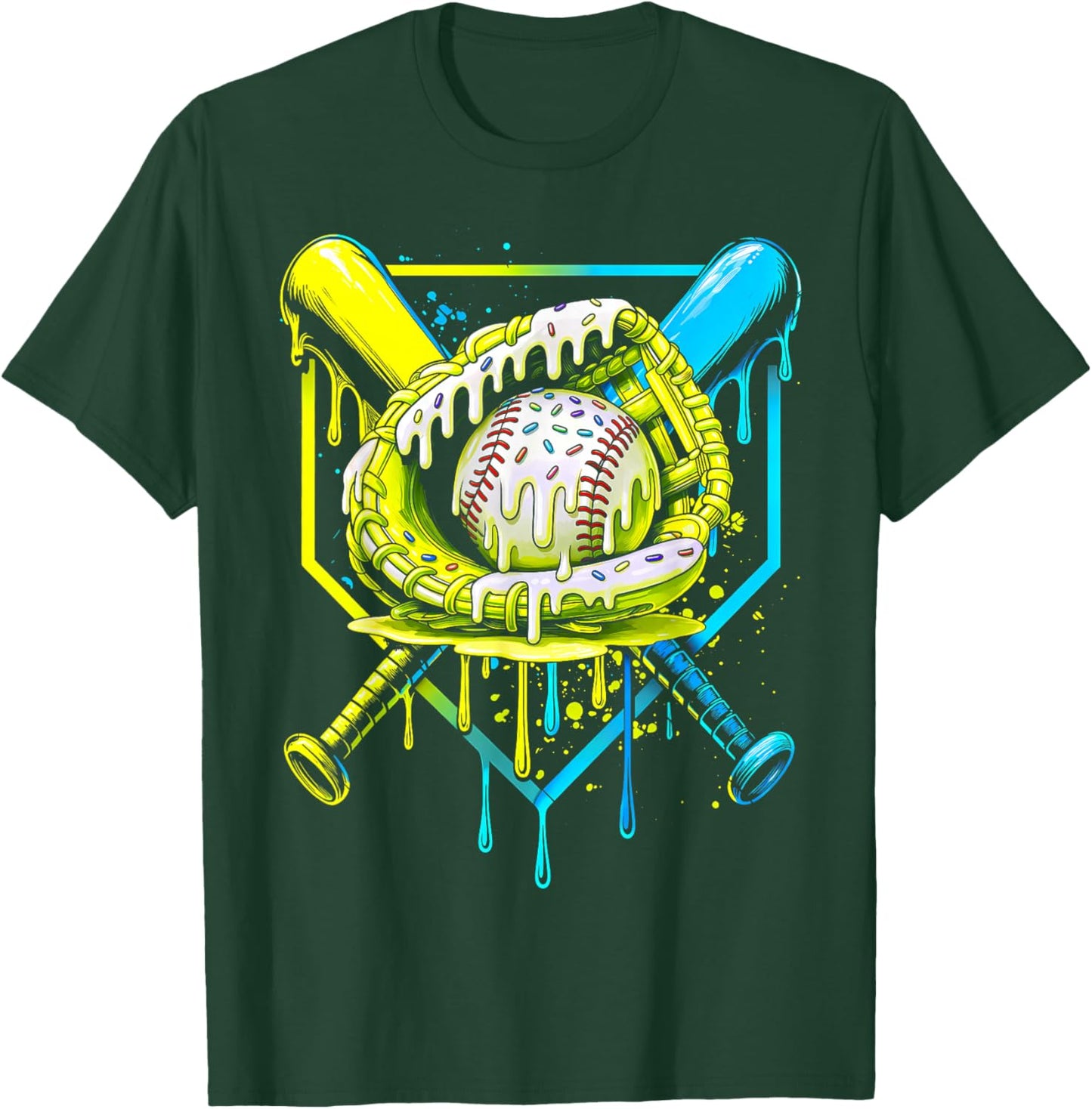 Baseball Life Style Apparel Youth Drip Baseball Boys Men T-Shirt - T-Shirt | Forest