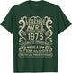 April 1976 - 49 Years Anniversary Gift Vintage 1976 , Black, S T-Shirt - T-Shirt | Forest