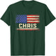 Chris First Name Shirt Chris Name American Flag Kids Men T-Shirt - T-Shirt | Forest