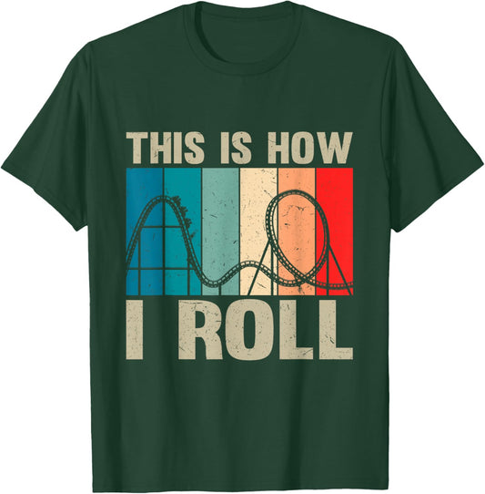 Vintage Roller Coaster Youth Men Women Toddler Park Lover T-Shirt - T-Shirt | Forest