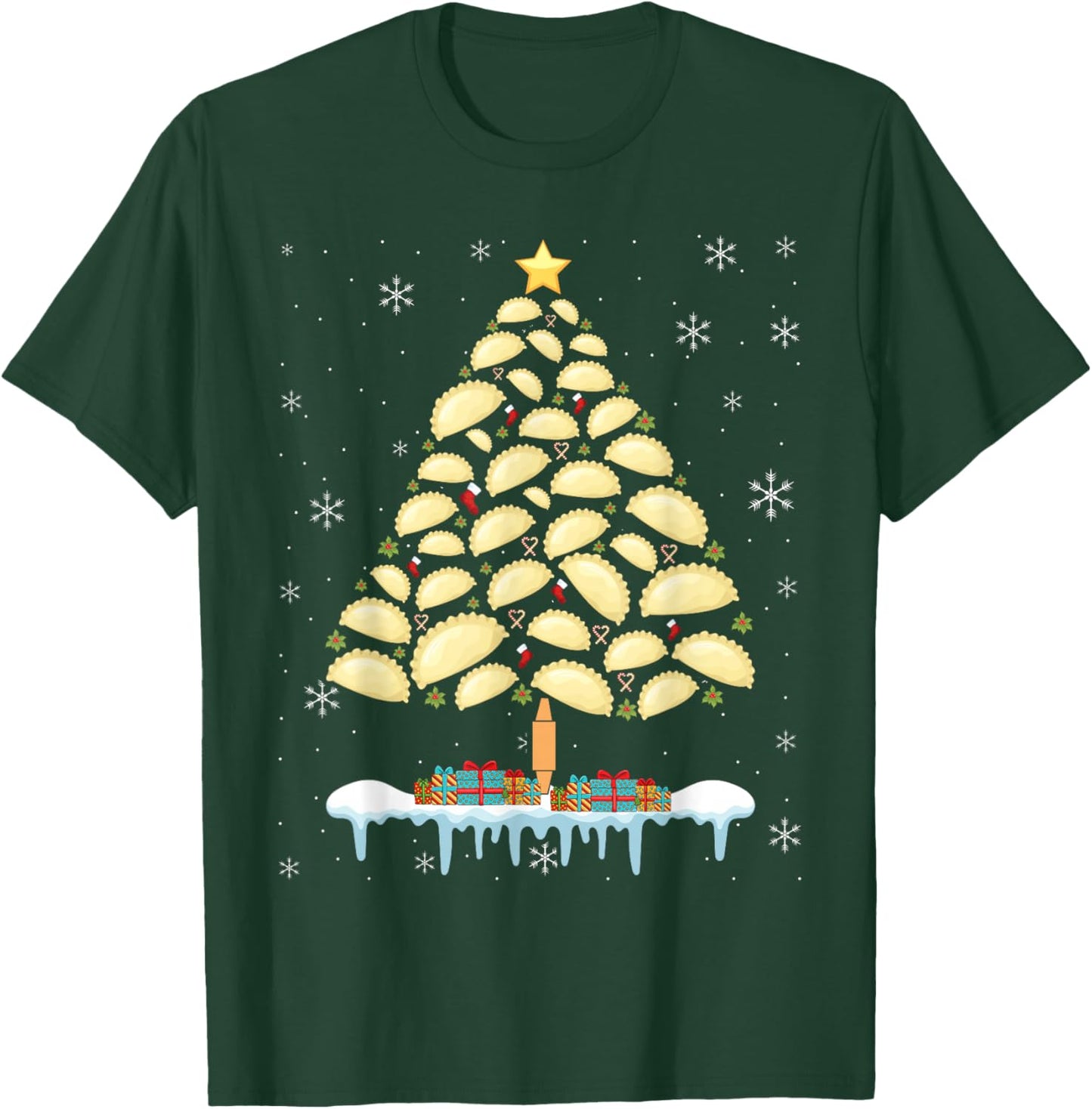 Pierogi Tree Polish Christmas Food Funny Men Women Kids T-Shirt - T-Shirt | Forest