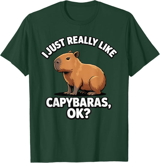 I Just Really Like Capybaras Ok Cute Capybara Men Women Kids T-Shirt - T-Shirt | Forest