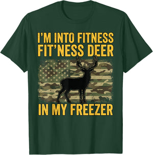 Fitness Deer in My Freezer Funny Hunting Men Women T-Shirt - T-Shirt | Forest