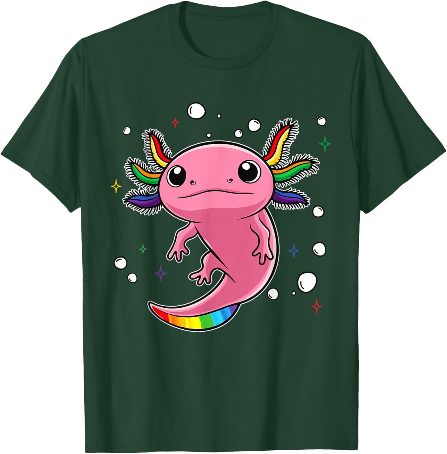Cute Ally Axolotl Be Kind Gay Rainbow LGBTQ Flag Gay Pride T-Shirt - T-Shirt | Forest
