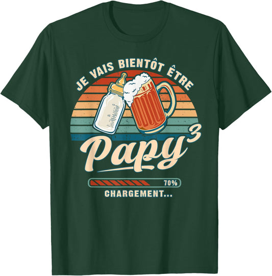 Future Grandpa 3 Grandchild Announcement Pregnancy T-Shirt - T-Shirt | Forest