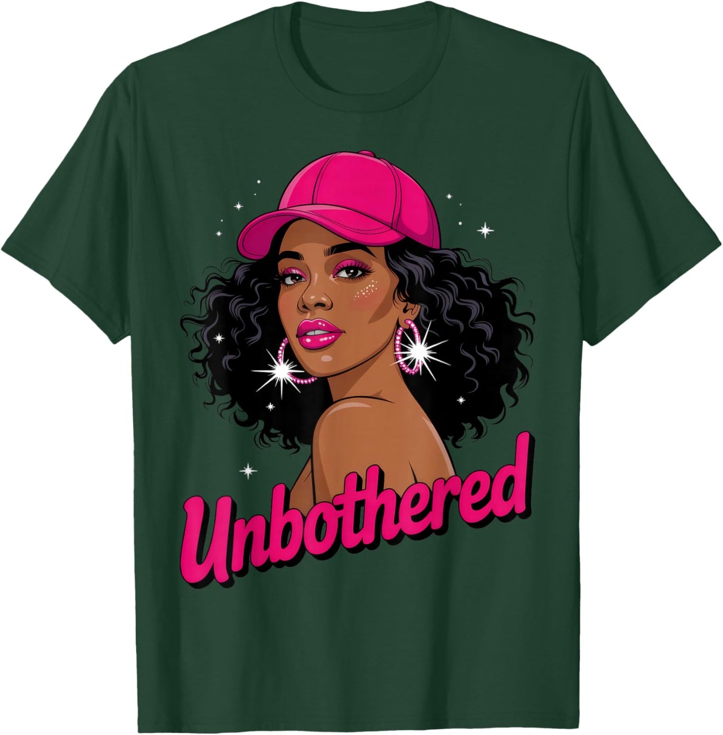 Unbothered Black Woman African American Afro Queen T-Shirt - T-Shirt | Forest