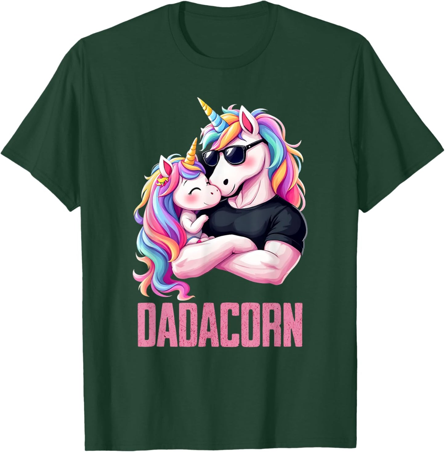 Dadacorn, Daddy Daughter Unicorn, Girldad T-Shirt - T-Shirt | Forest