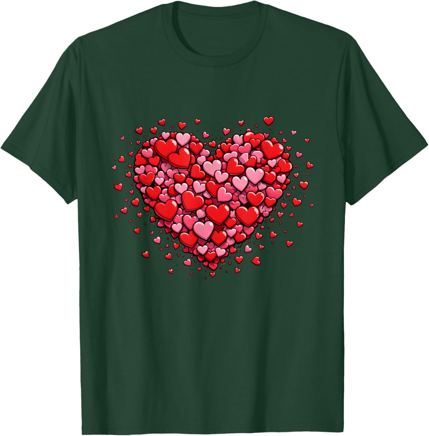Heart Made of Hearts Valentine Romantic Couple Matching T-Shirt - T-Shirt | Forest