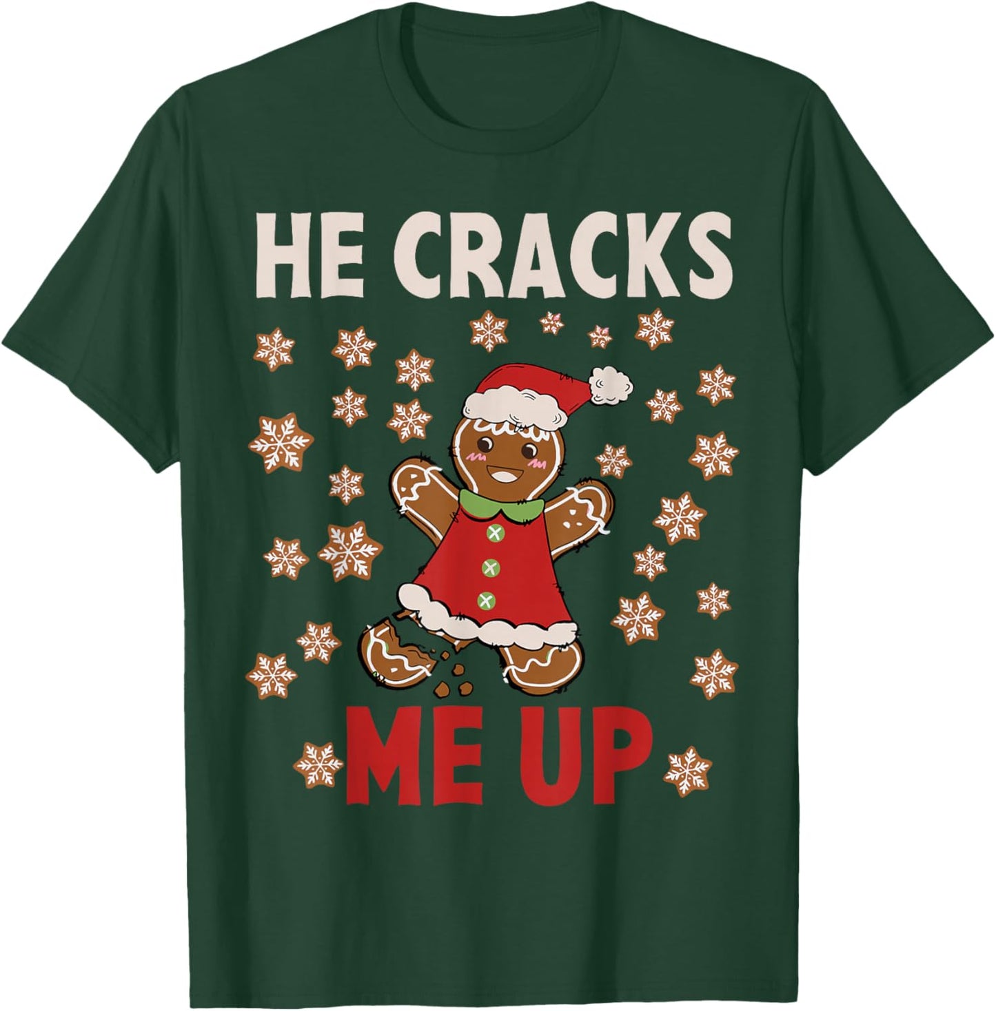 He Cracks Me Up Funny Matching Christmas Pajama Couples T-Shirt - T-Shirt | Forest