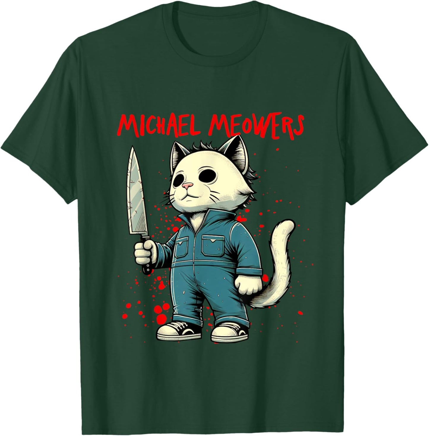 Funny Cat Horror Movies Cute Halloween for Cat Kitty Lovers T-Shirt - T-Shirt | Forest